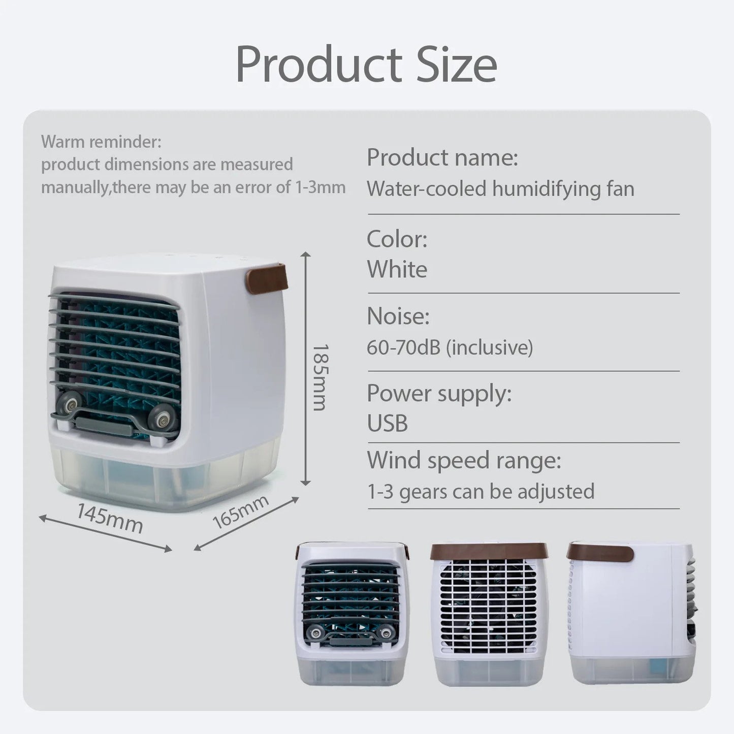 GlacierGo 2.0 Portable Air Cooler – Evaporative Cooling Fan & Humidifier for Home, Office, or Travel