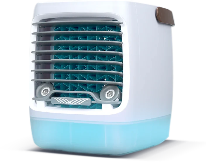 GlacierGo 2.0 Portable Air Cooler – Evaporative Cooling Fan & Humidifier for Home, Office, or Travel