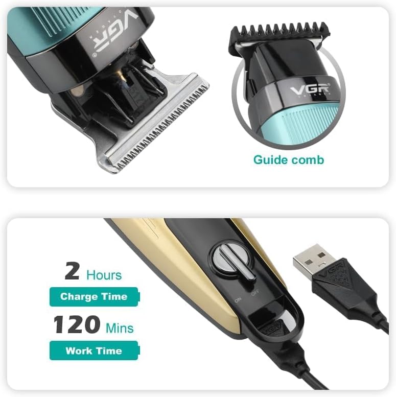 Cordless Hair Clipper & Beard Trimmer for Men VGR V-975