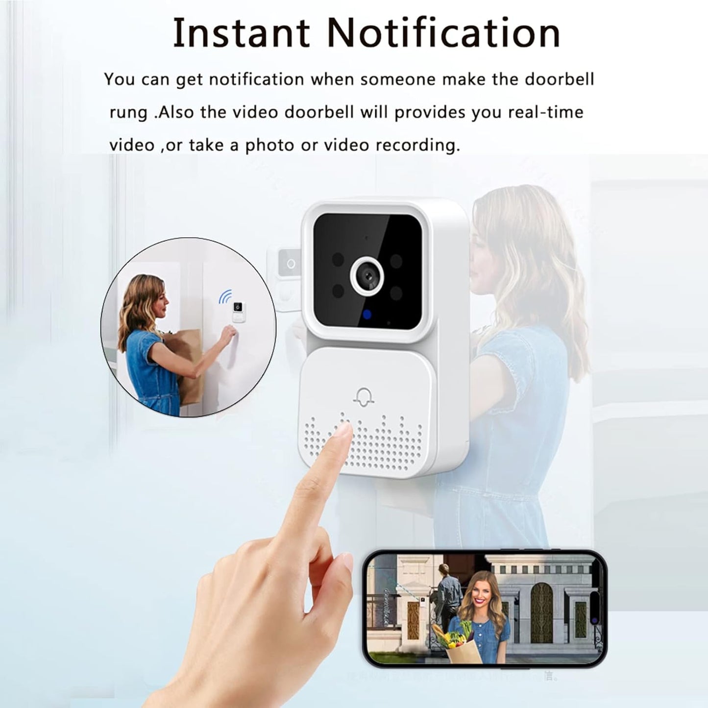 Splenssy GuardCam – Smart HD Video Doorbell with Motion Alerts & Two-Way Audio