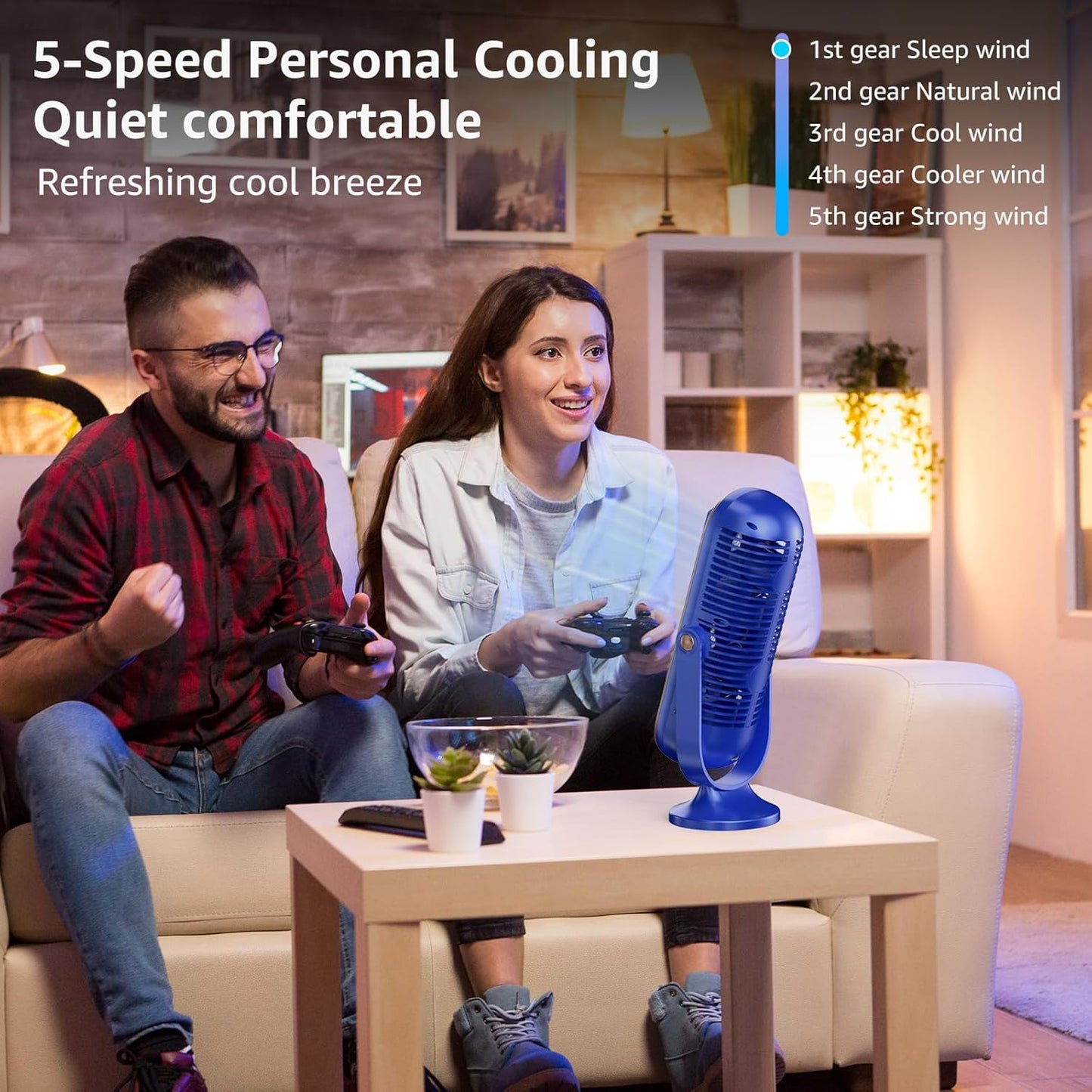 AeroBreeze OneTouch – Portable 5-Speed Tower Fan with Turbo Cooling & Quiet Mode