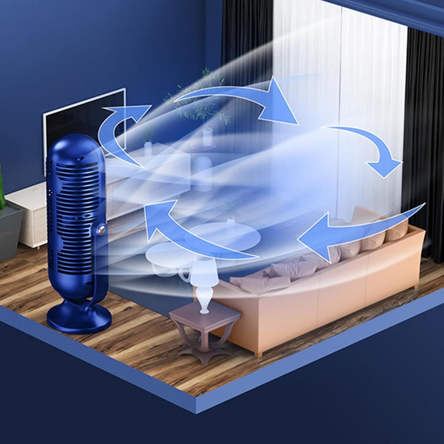AeroBreeze OneTouch – Portable 5-Speed Tower Fan with Turbo Cooling & Quiet Mode