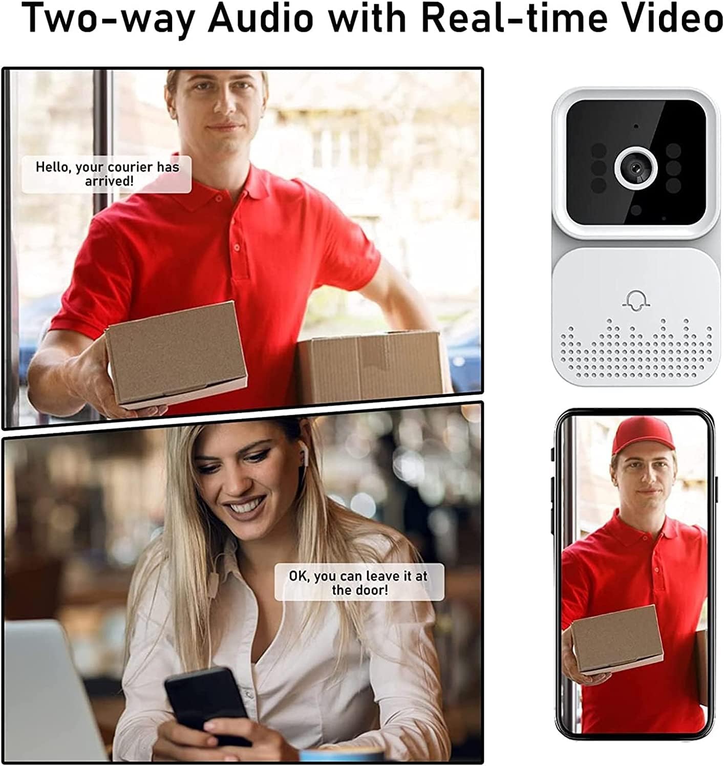Splenssy GuardCam – Smart HD Video Doorbell with Motion Alerts & Two-Way Audio