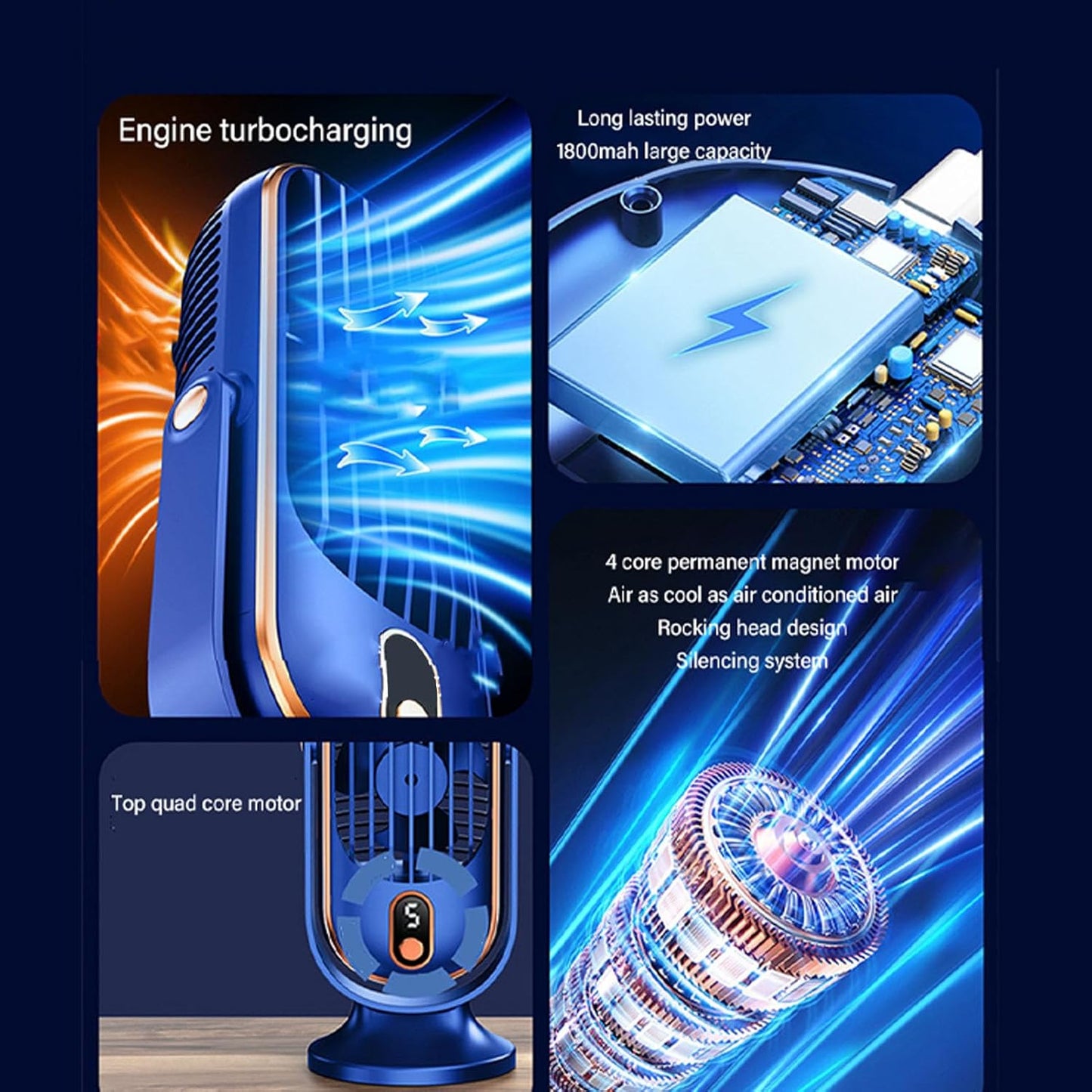 AeroBreeze OneTouch – Portable 5-Speed Tower Fan with Turbo Cooling & Quiet Mode
