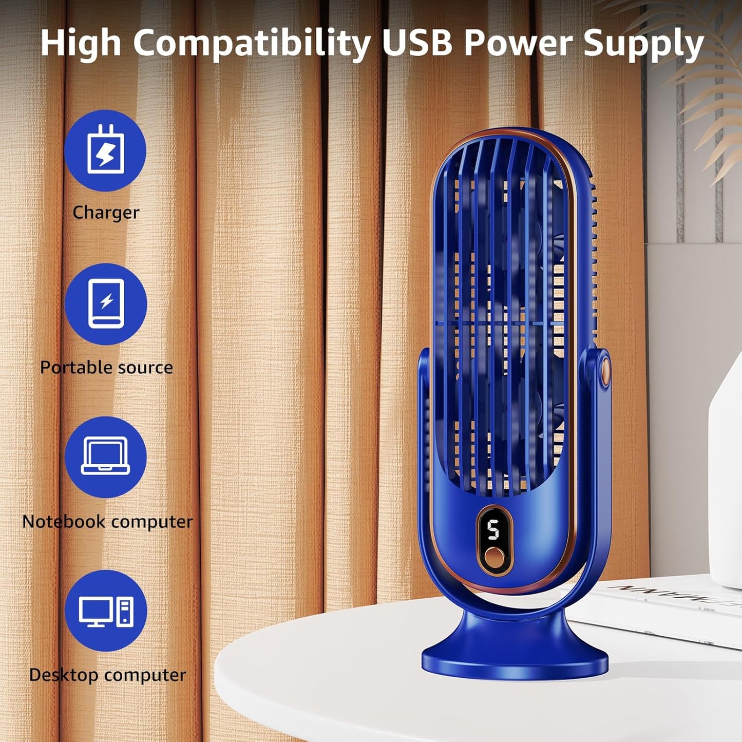 AeroBreeze OneTouch – Portable 5-Speed Tower Fan with Turbo Cooling & Quiet Mode