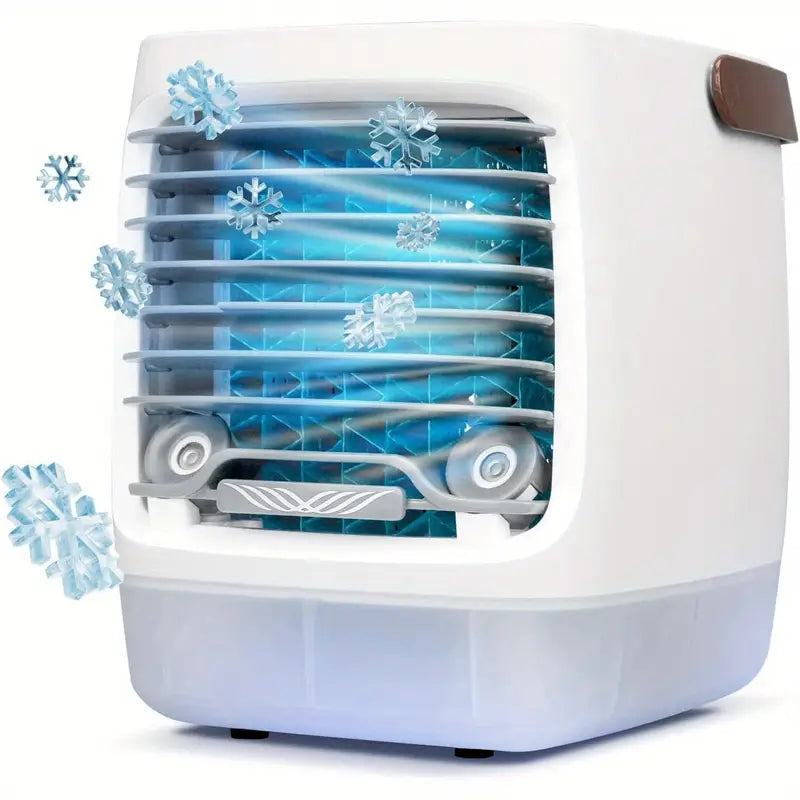 GlacierGo 2.0 Portable Air Cooler – Evaporative Cooling Fan & Humidifier for Home, Office, or Travel