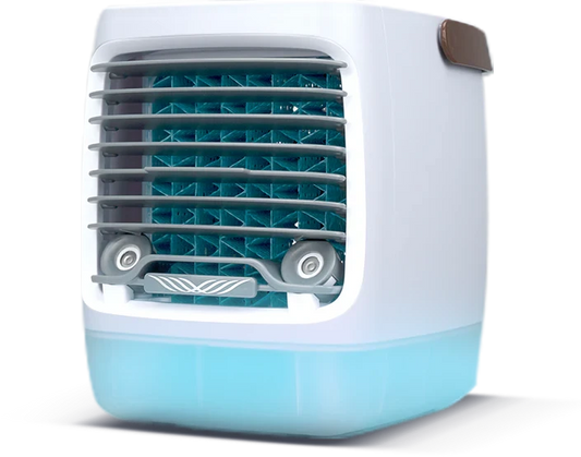 GlacierGo 2.0 Portable Air Cooler – Evaporative Cooling Fan & Humidifier for Home, Office, or Travel