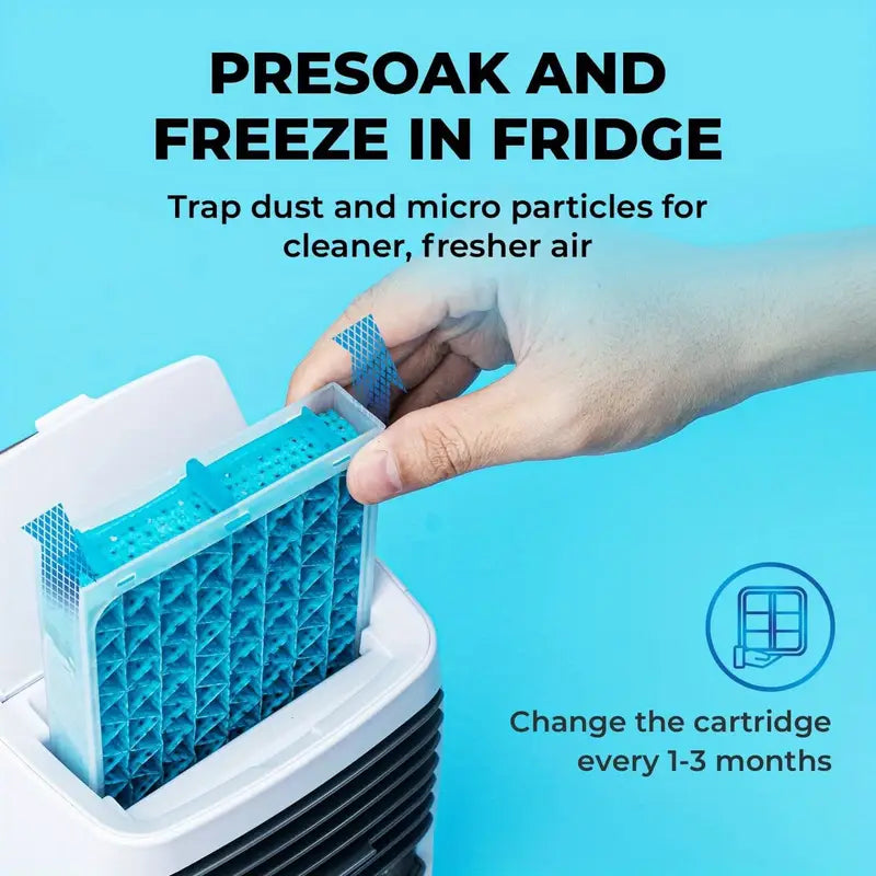 GlacierGo 2.0 Portable Air Cooler – Evaporative Cooling Fan & Humidifier for Home, Office, or Travel